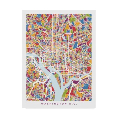 TRADEMARK FINE ART Michael Tompsett 'Washington Dc Street Map Ii' Canvas Art, 24x32 MT02213-C2432GG